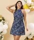 Halter Neck Loose Fitted Flared Dress